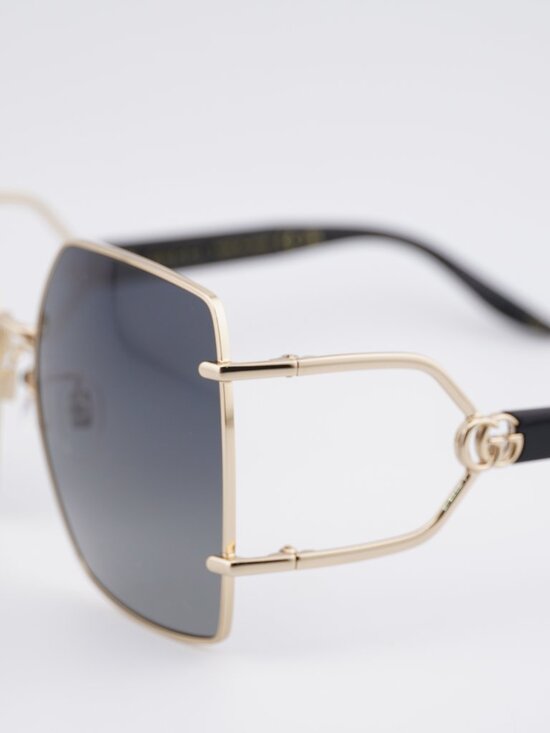 Gucci GG1564SA 001 Sunglasses Endura Gold Square Frame, Grey Gradient Lenses main image 7